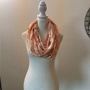 Y2K orange glitter circle scarf